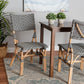 Wagner Modern French Black and White Weaving and Natural Rattan Bistro Chair FredCo