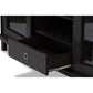 Walda 60-Inch Greyish Dark Brown Wood TV Cabinet with 2 Sliding Doors and 1 Drawer FredCo