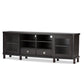 Walda 70-Inch Greyish Dark Brown Wood TV Cabinet with 2 Sliding Doors and 2 Drawers FredCo