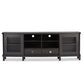 Walda 70-Inch Greyish Dark Brown Wood TV Cabinet with 2 Sliding Doors and 2 Drawers FredCo