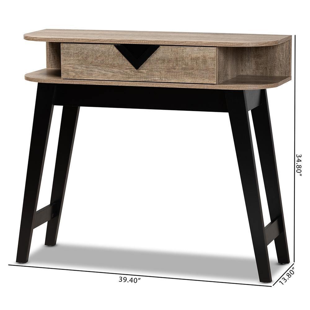 Wales Modern and Contemporary Light Brown Finished Wood 1-Drawer Console Table FredCo