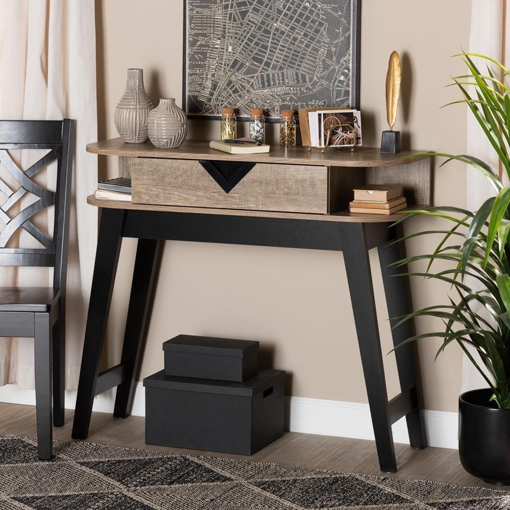 Wales Modern and Contemporary Light Brown Finished Wood 1-Drawer Console Table FredCo