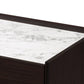 Walker Modern and Contemporary Dark Brown and Gold Finished Wood 5-Drawer Chest with Faux Marble Top FredCo