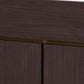 Walker Modern and Contemporary Dark Brown and Gold Finished Wood Shoe Cabinet with Faux Marble Top FredCo