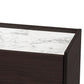 Walker Modern and Contemporary Dark Brown and Gold Finished Wood Shoe Cabinet with Faux Marble Top FredCo