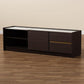 Walker Modern and Contemporary Dark Brown and Gold Finished Wood TV Stand with Faux Marble Top FredCo