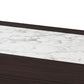 Walker Modern and Contemporary Dark Brown and Gold Finished Wood TV Stand with Faux Marble Top FredCo