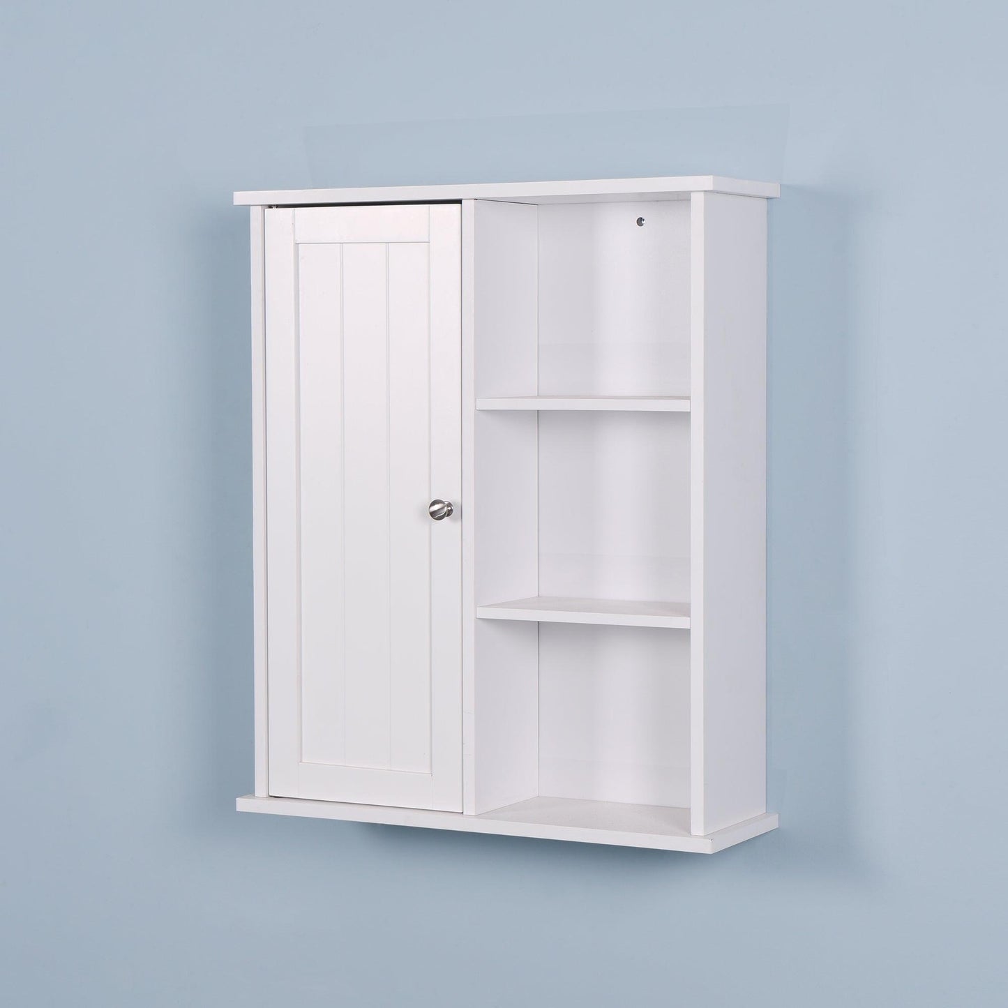 Wall Mount Bathroom Cabinet with a Door, Wooden Adjustable Shelf FredCo