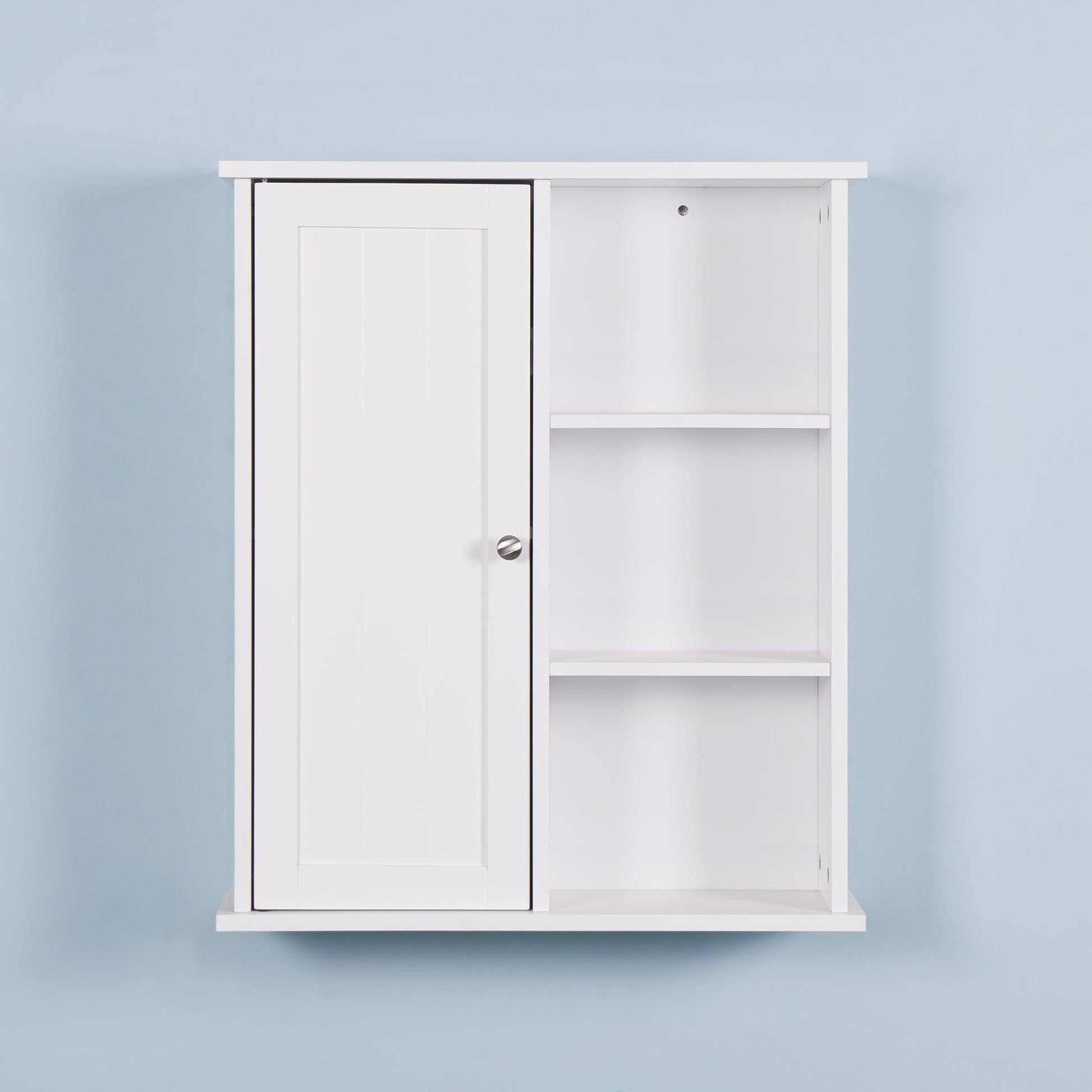 Wall Mount Bathroom Cabinet with a Door, Wooden Adjustable Shelf FredCo