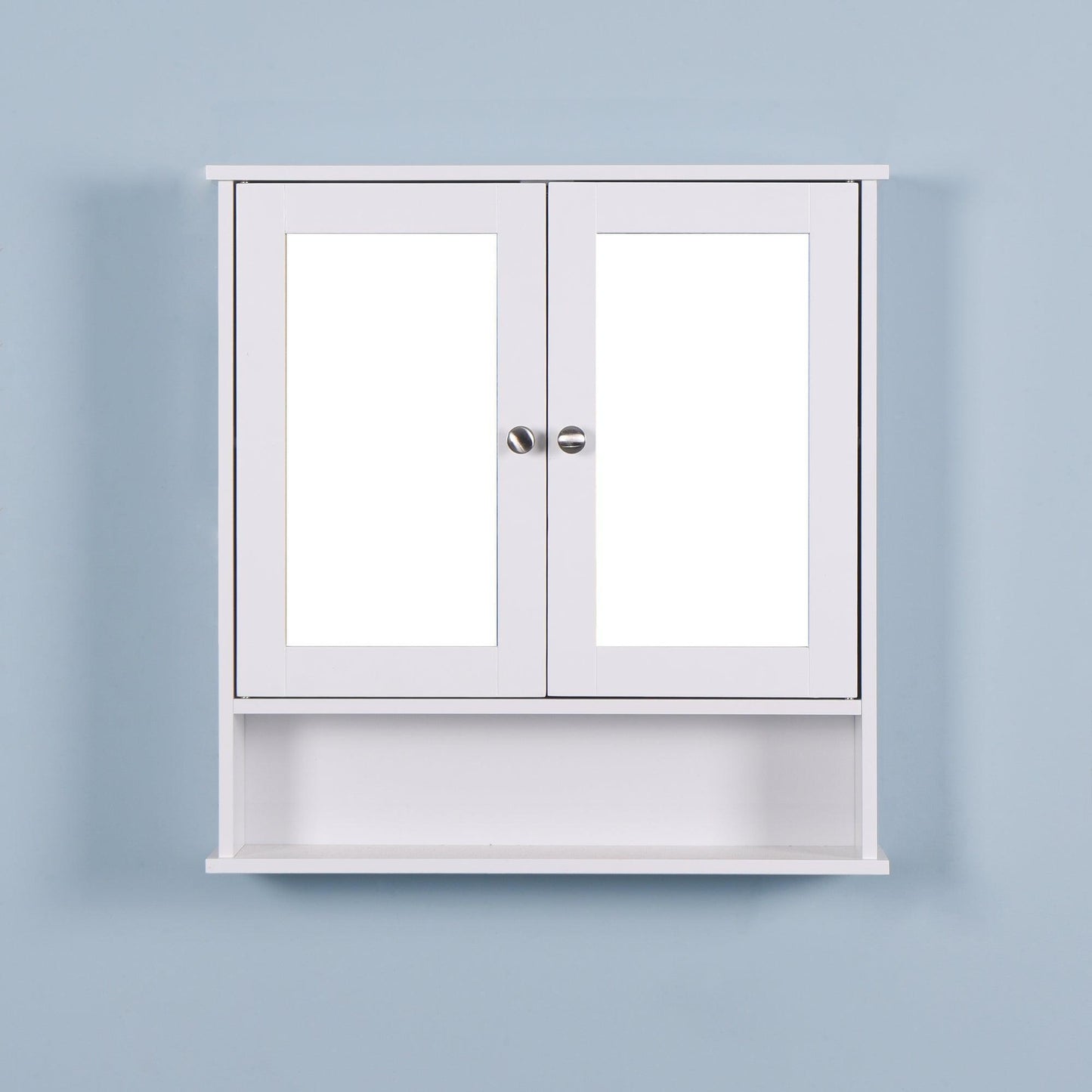 Wall Mounted Bathroom Cabinet with 2 Mirror Doors and Adjustable Shelf FredCo