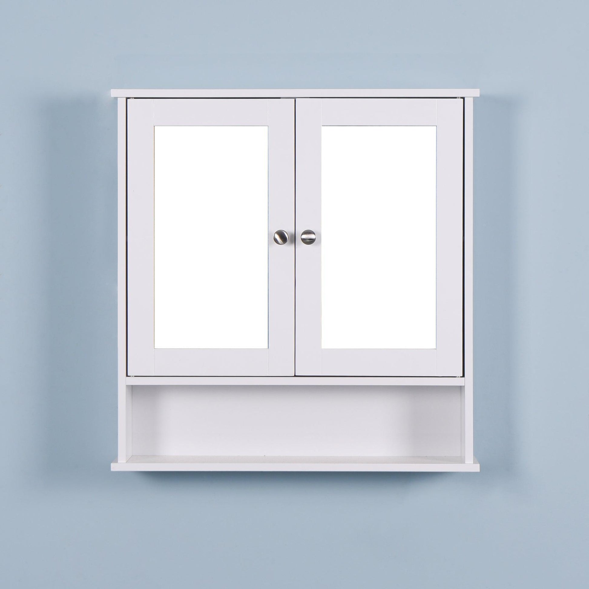 Wall Mounted Bathroom Cabinet with 2 Mirror Doors and Adjustable Shelf FredCo