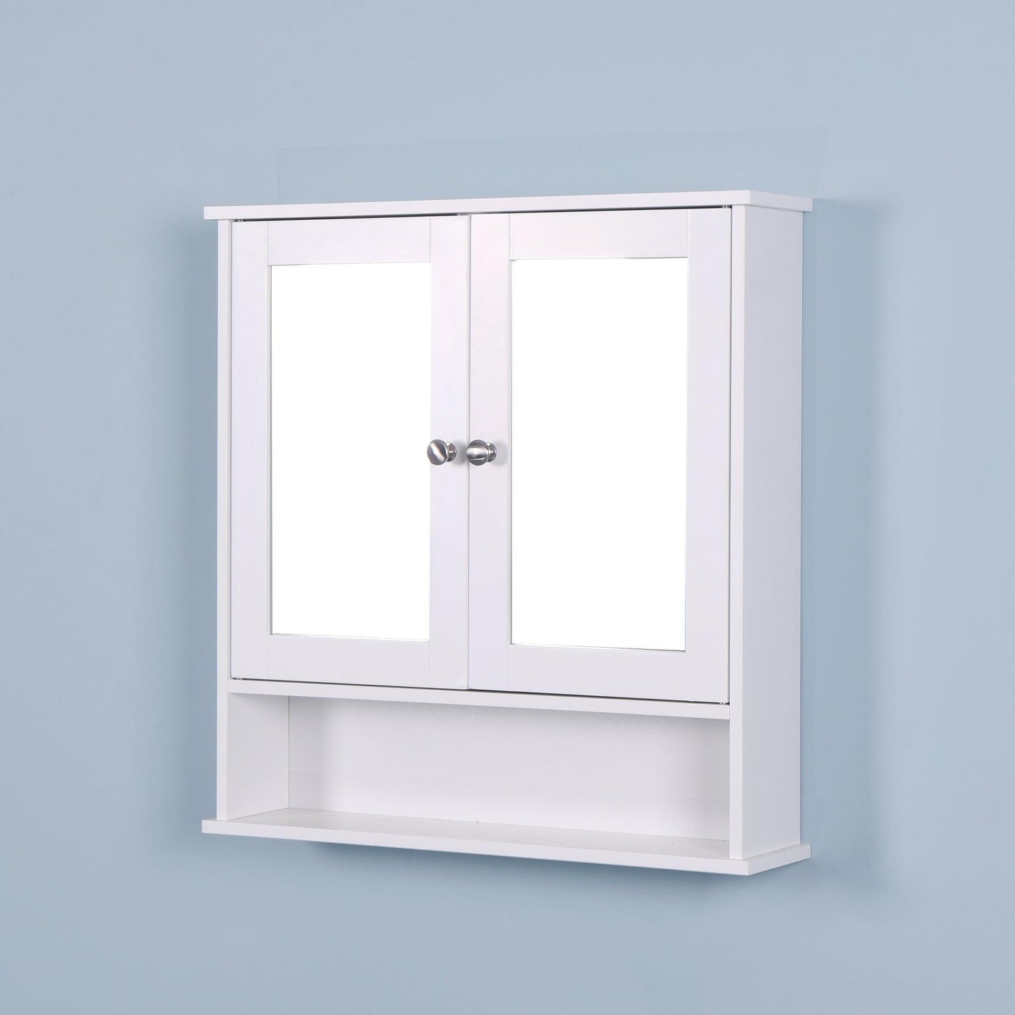 Wall Mounted Bathroom Cabinet with 2 Mirror Doors and Adjustable Shelf FredCo