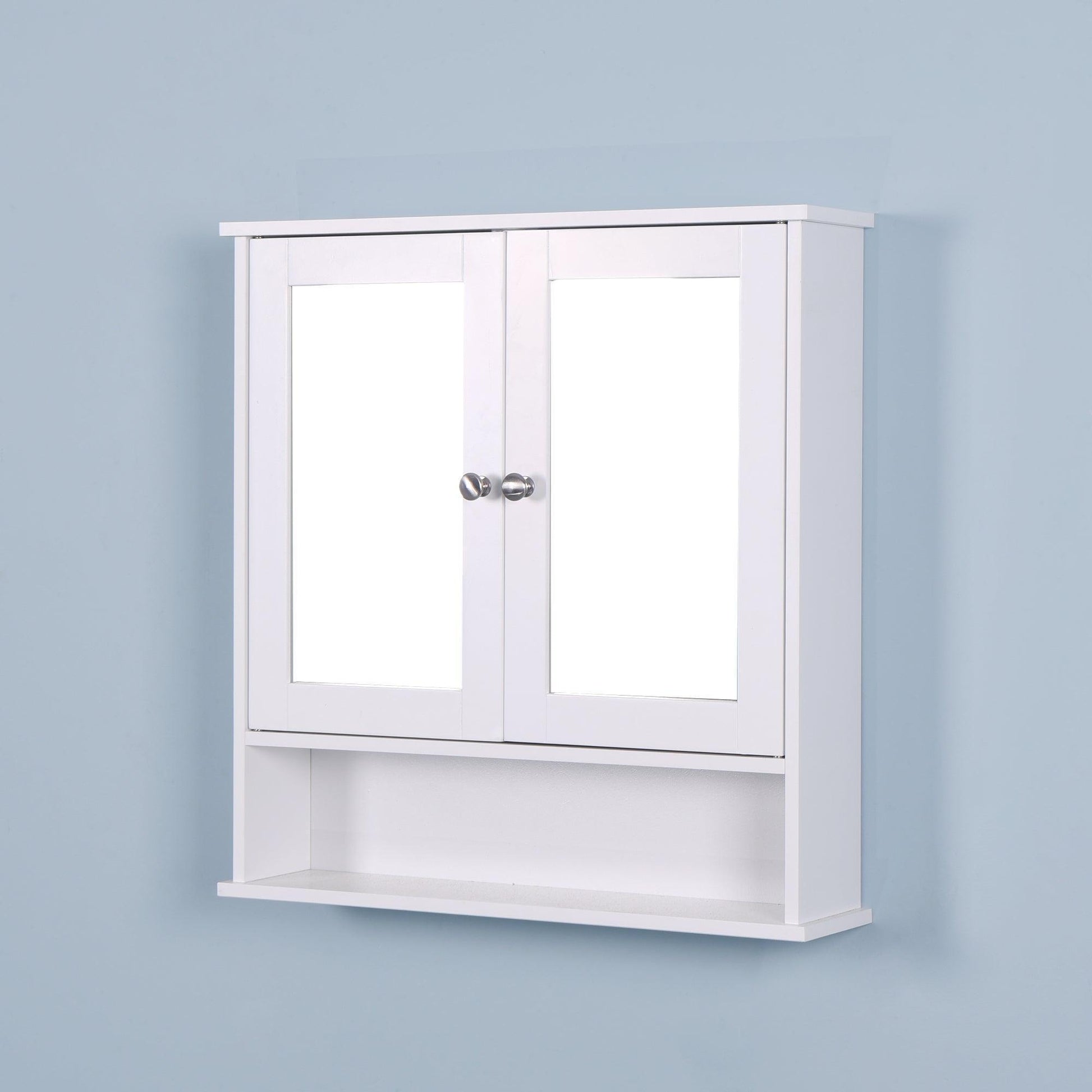 Wall Mounted Bathroom Cabinet with 2 Mirror Doors and Adjustable Shelf FredCo