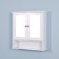 Wall Mounted Bathroom Cabinet with 2 Mirror Doors and Adjustable Shelf FredCo