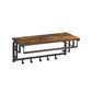 Wall-Mounted Coat Rack with Hanging Rod, Rustic Brown FredCo