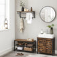 Wall-Mounted Coat Rack with Hanging Rod, Rustic Brown FredCo