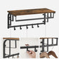 Wall-Mounted Coat Rack with Hanging Rod, Rustic Brown FredCo