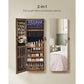 Wall-Mounted Jewelry Cabinet with Lights. 42.5" Brown FredCo