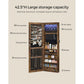 Wall-Mounted Jewelry Cabinet with Lights. 42.5" Brown FredCo
