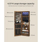 Wall-Mounted Jewelry Cabinet with Lights. 42.5" Brown FredCo