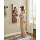Wall-Mounted Jewelry Cabinet with Lights. 42.5" Brown FredCo
