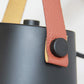 Wall Sconce Lighting Fixture,Black and White Wall lamp Brown Leather and Wood FredCo