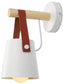 Wall Sconce Lighting Fixture,Black and White Wall lamp Brown Leather and Wood FredCo