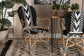 Wallis Modern French Two-Tone Black and White Weaving and Natural Rattan Indoor Dining Chair FredCo
