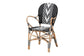 Wallis Modern French Two-Tone Black and White Weaving and Natural Rattan Indoor Dining Chair FredCo