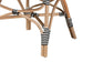 Wallis Modern French Two-Tone Black and White Weaving and Natural Rattan Indoor Dining Chair FredCo
