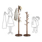 Walnut Color Coat Rack with 7 Rounded Hooks FredCo