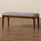 Walsh Mid-Century Modern Grey Fabric Upholstered and Walnut Brown Finished Wood Dining Bench FredCo