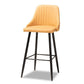 Walter Mid-Century Contemporary Tan Faux Leather Upholstered and Black Metal 4-Piece Bar Stool Set FredCo