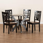 Wanda Modern and Contemporary Transitional Two-Tone Dark Brown and Walnut Brown Finished Wood 5-Piece Dining Set FredCo