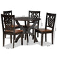 Wanda Modern and Contemporary Transitional Two-Tone Dark Brown and Walnut Brown Finished Wood 5-Piece Dining Set FredCo