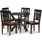 Wanda Modern and Contemporary Transitional Two-Tone Dark Brown and Walnut Brown Finished Wood 5-Piece Dining Set FredCo