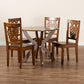 Wanda Modern and Contemporary Transitional Walnut Brown Finished Wood 5-Piece Dining Set FredCo