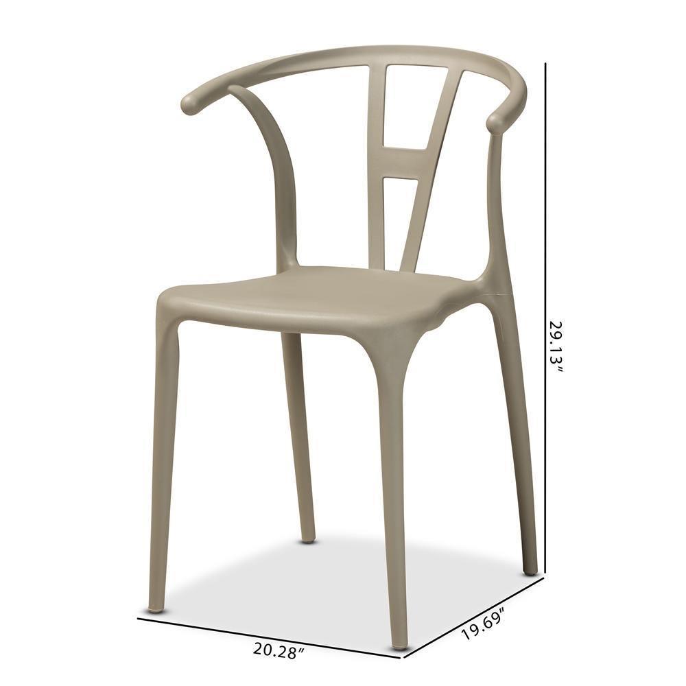 Warner Modern and Contemporary Beige Plastic 4-Piece Dining Chair Set FredCo