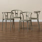 Warner Modern and Contemporary Beige Plastic 4-Piece Dining Chair Set FredCo