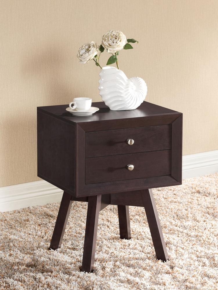 Warwick Brown Modern Accent Table and Nightstand FredCo