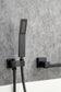 Waterfall Wall Mounted Bathtub Faucet with Hand Shower Swivel Tub Filler Faucet Solid Brass FredCo