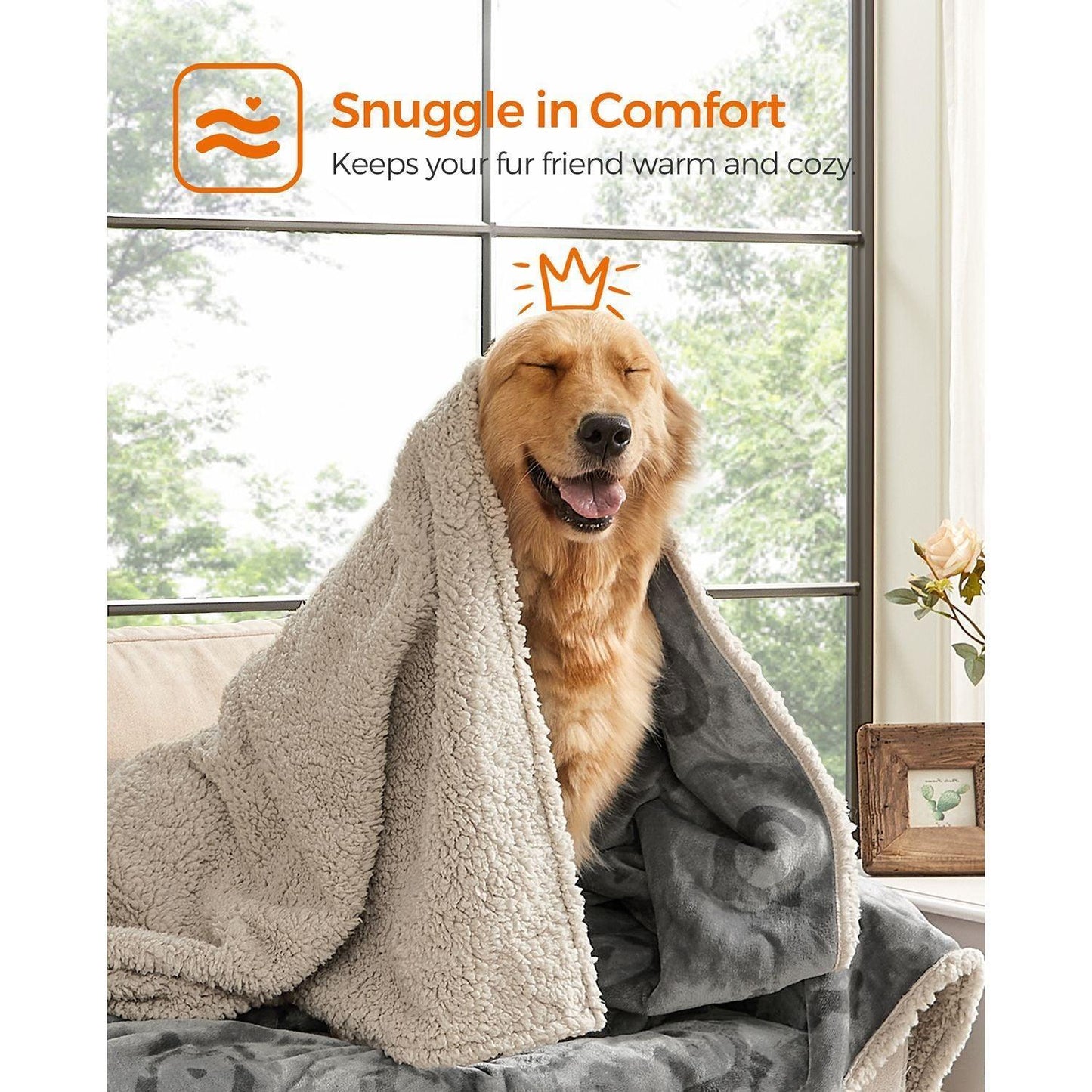 Waterproof Dog Blanket, 80 x 60 Inch Gray FredCo