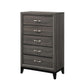Watson 5-drawer Chest Grey Oak and Black 212425 Coaster FredCo