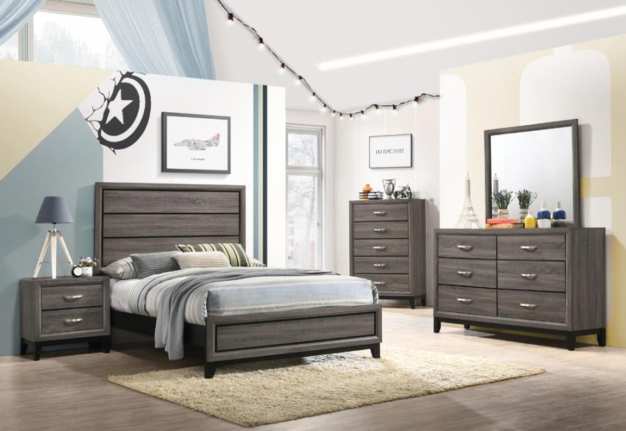 Watson 5-piece Full Panel Bedroom Set Grey Oak Coaster FredCo
