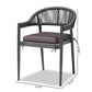 Wendell Modern and Contemporary Grey Finished Rope and Metal Outdoor Dining Chair FredCo