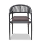 Wendell Modern and Contemporary Grey Finished Rope and Metal Outdoor Dining Chair FredCo