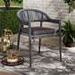 Wendell Modern and Contemporary Grey Finished Rope and Metal Outdoor Dining Chair FredCo