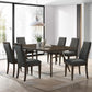 Wes 7-piece Rectangular Dining Set Grey and Dark Walnut 115271-S7 Coaster FredCo