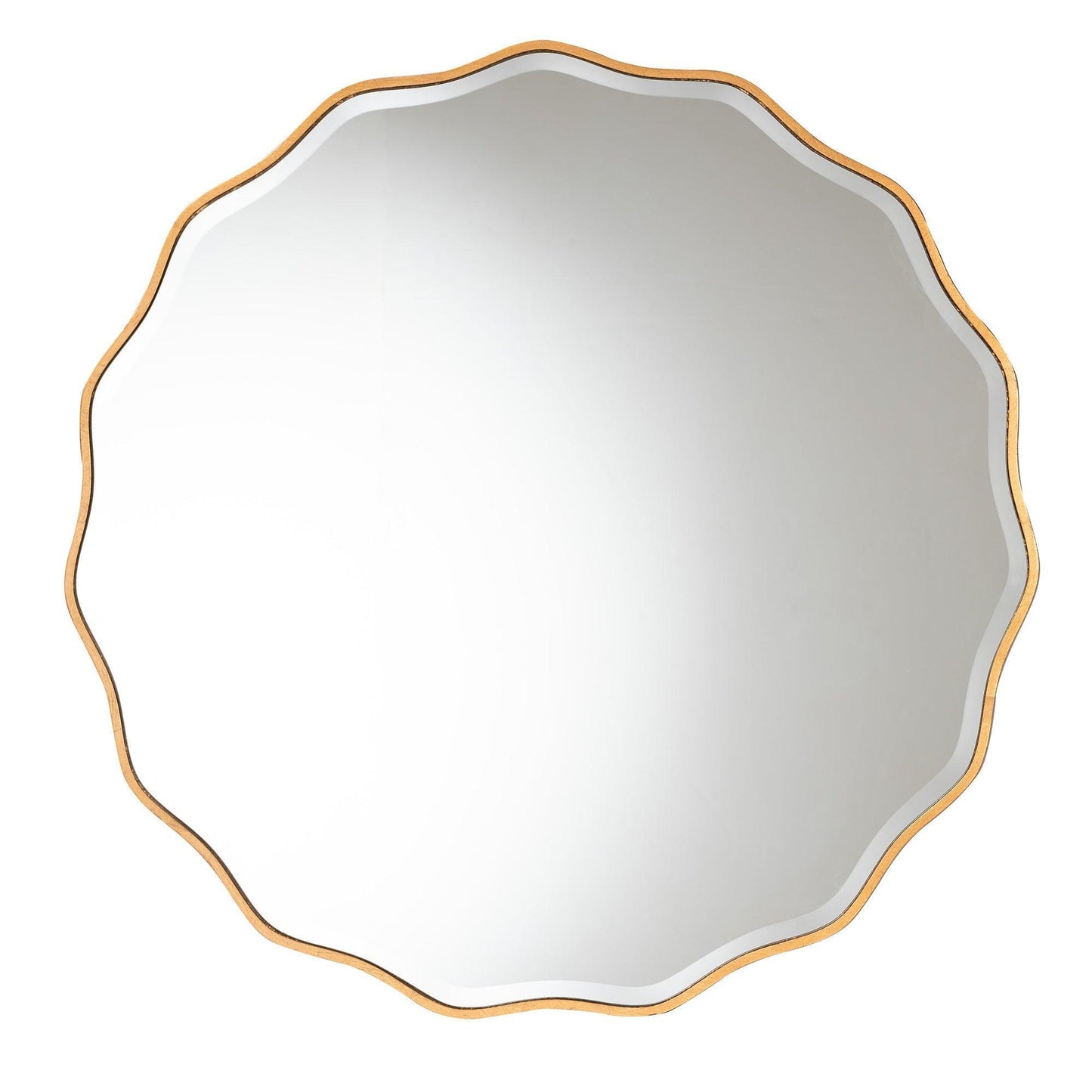 Weston Modern Glam and Luxe Antique Goldleaf Finished Wood Accent Wall Mirror FredCo