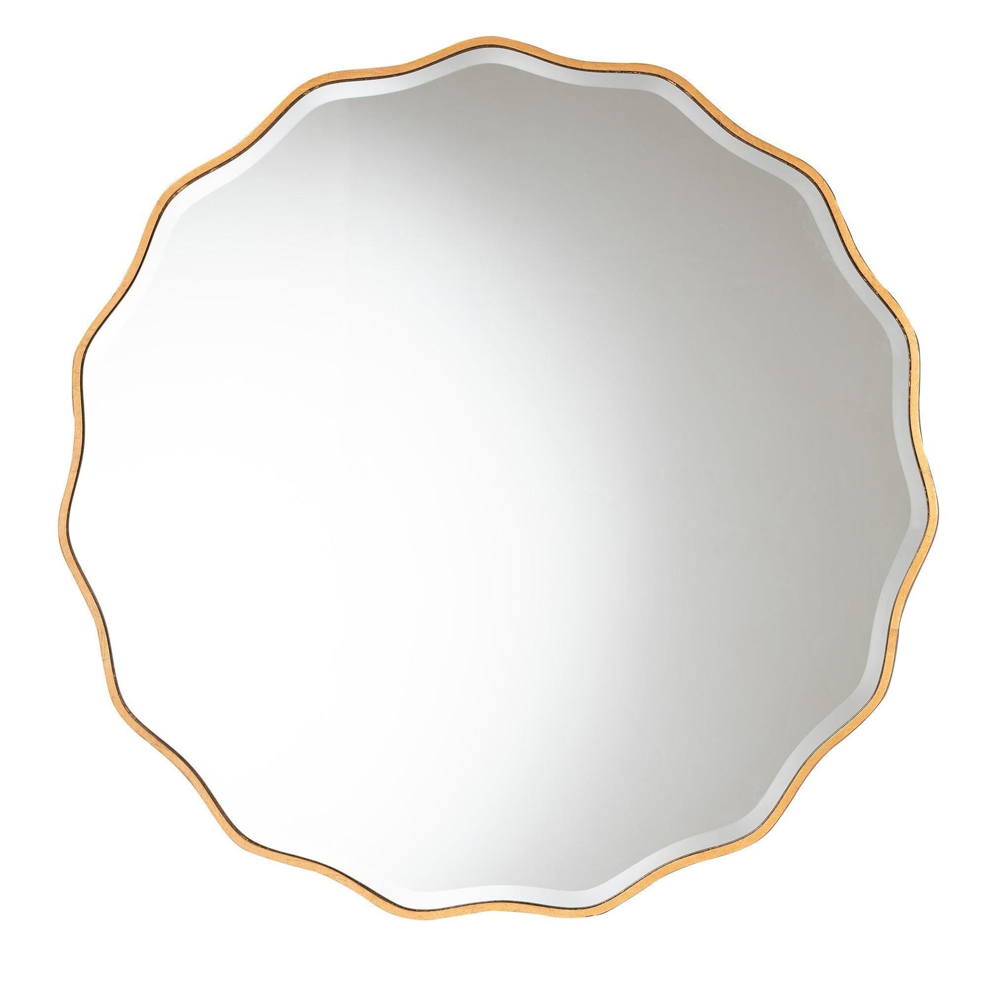 Weston Modern Glam and Luxe Antique Goldleaf Finished Wood Accent Wall Mirror FredCo